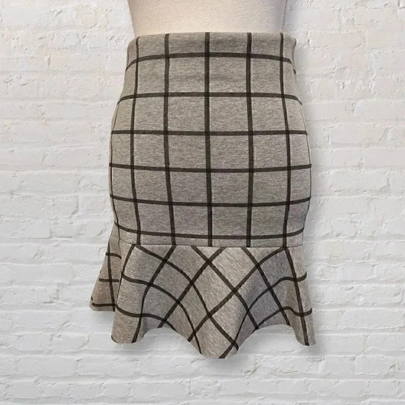 NWT LOFT Grey Windowpane Sweater & Skirt Set Size XXSP - Picture 4 of 10